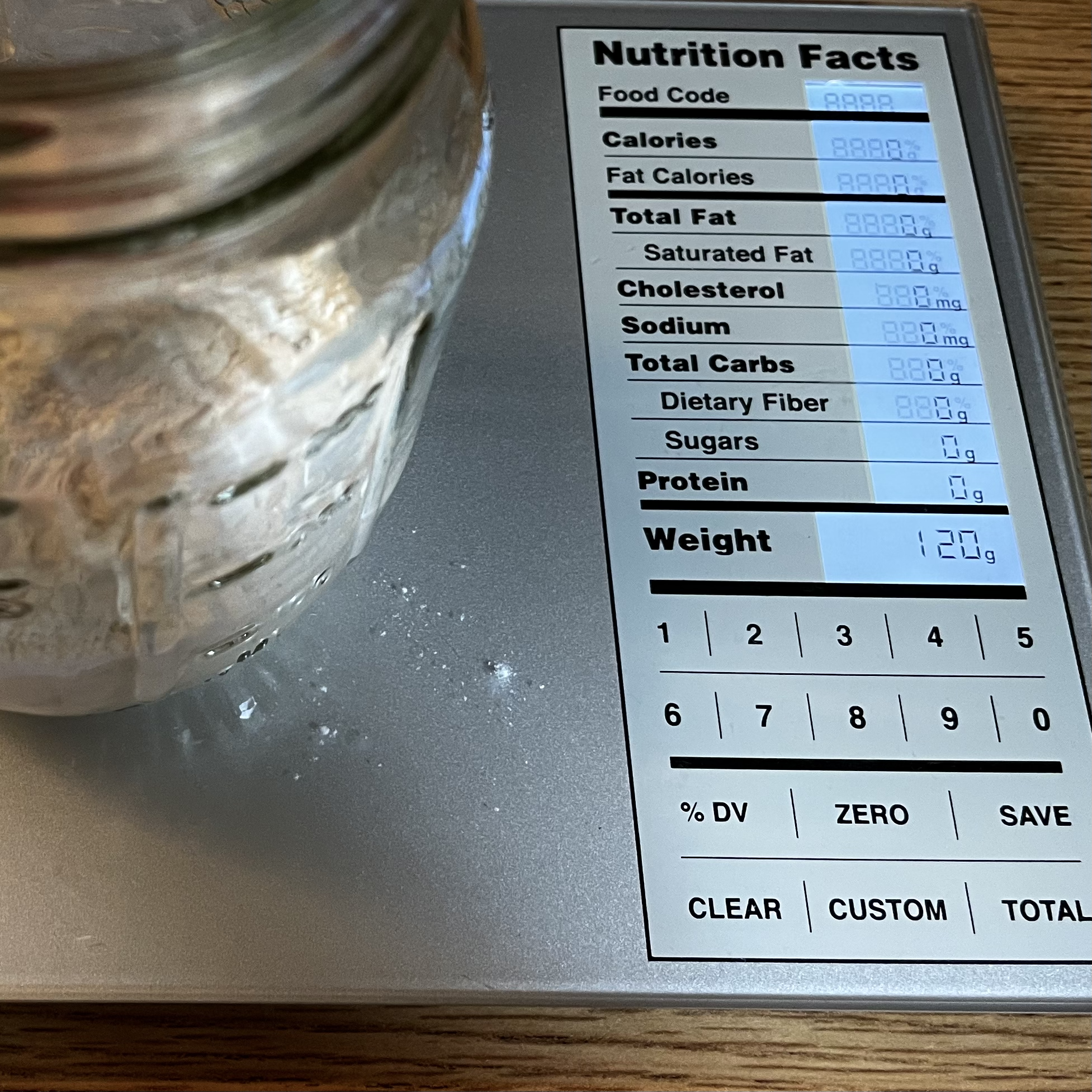 flour in jar 120 grams