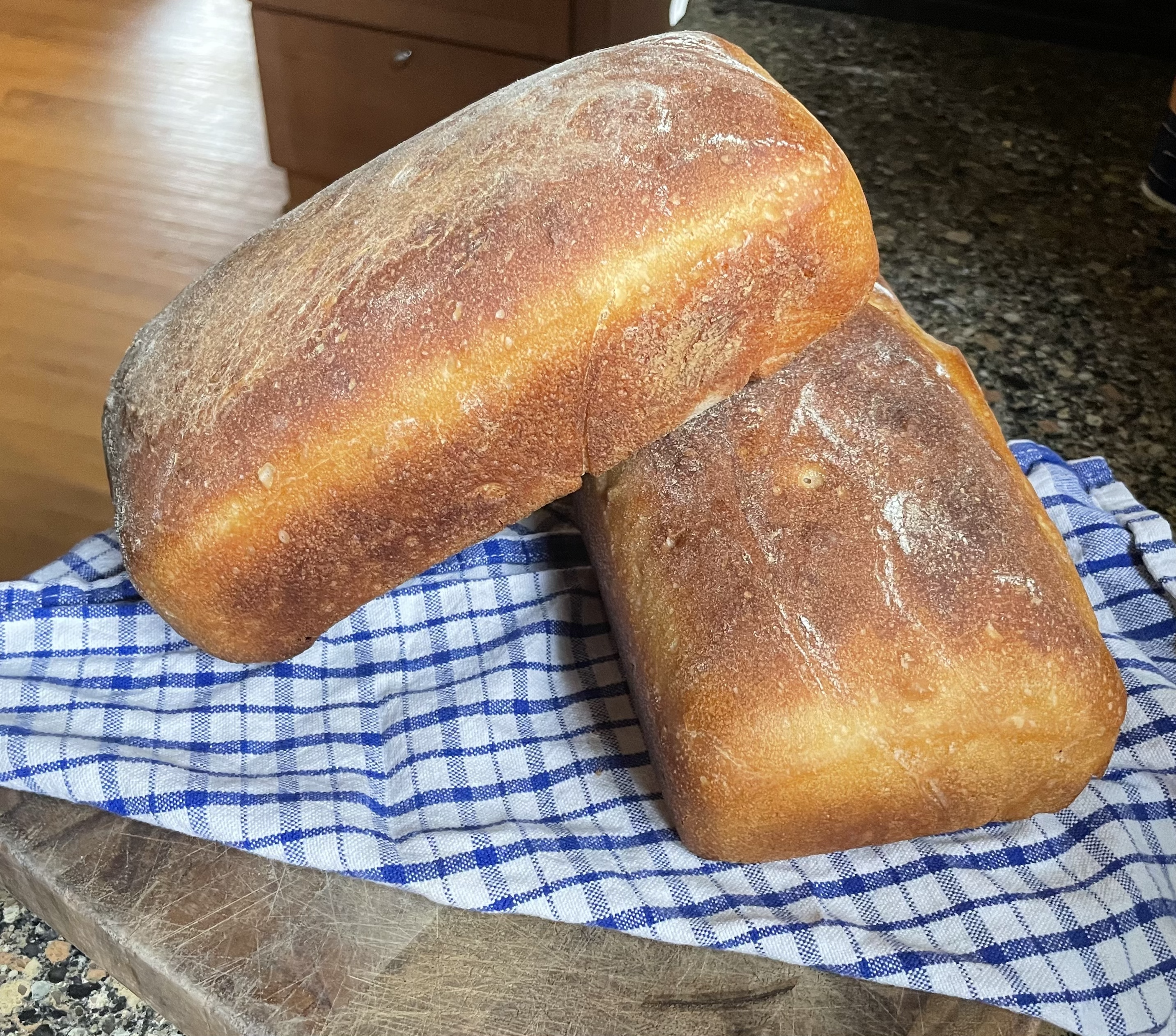 two loaves of sourdough bread