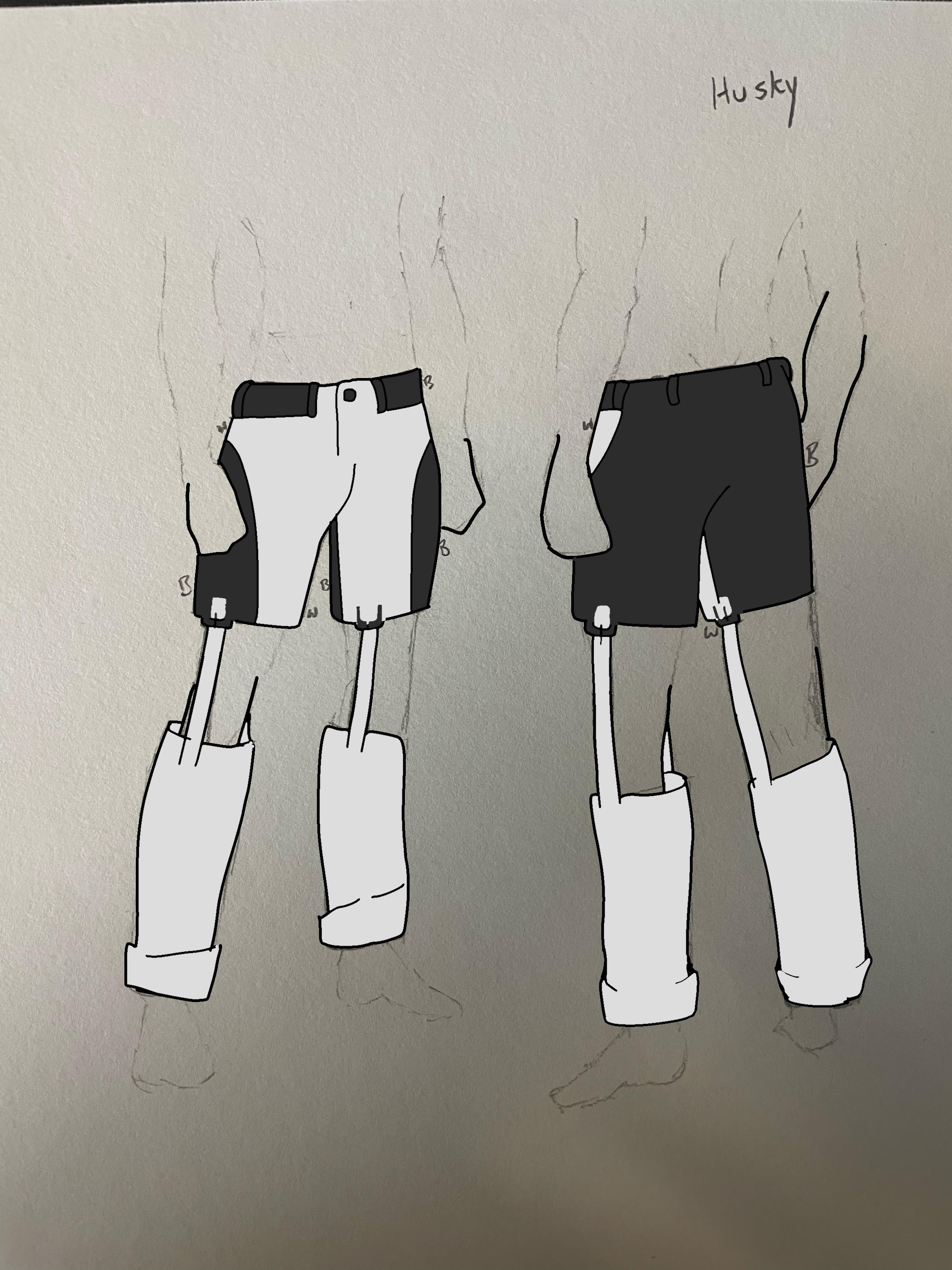 shorts version of husky design